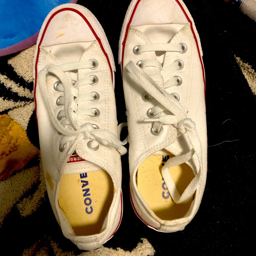 White Low Top Converse Shoes